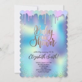 Rose Gold, Regenbogenfarbene Sterne Baby Shower In Einladung