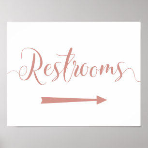 Rose Gold Restrooms Rechte Pfeil nach rechts abzei Poster