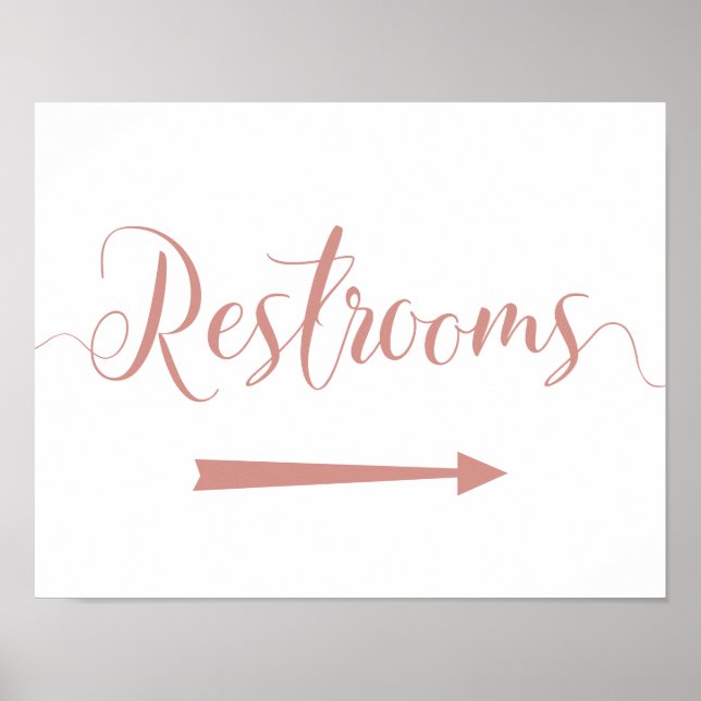 Rose Gold Restrooms Rechte Pfeil nach rechts abzei Poster (Vorne)
