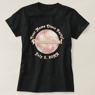 Rose Gold Retro Disco Ball PERSONALISIERTER T - Sh T-Shirt