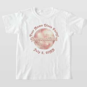 Rose Gold Retro Disco Ball PERSONALISIERTER T - Sh T-Shirt