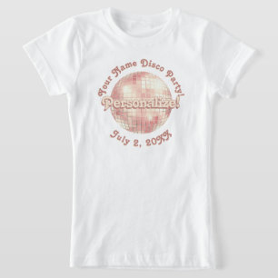 Rose Gold Retro Disco Ball PERSONALISIERTER T - Sh T-Shirt