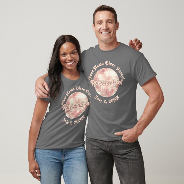 Rose Gold Retro Disco Ball PERSONALISIERTER T - Sh T-Shirt (Unisex)
