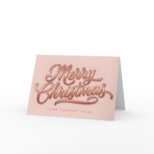 Rose Gold Retro Schriftzug Frohe Weihnachten