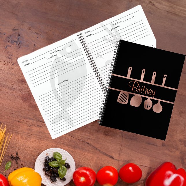 Rose Gold Rezept Kochbuch Personalisiert Notizbuch (Von Creator hochgeladen)