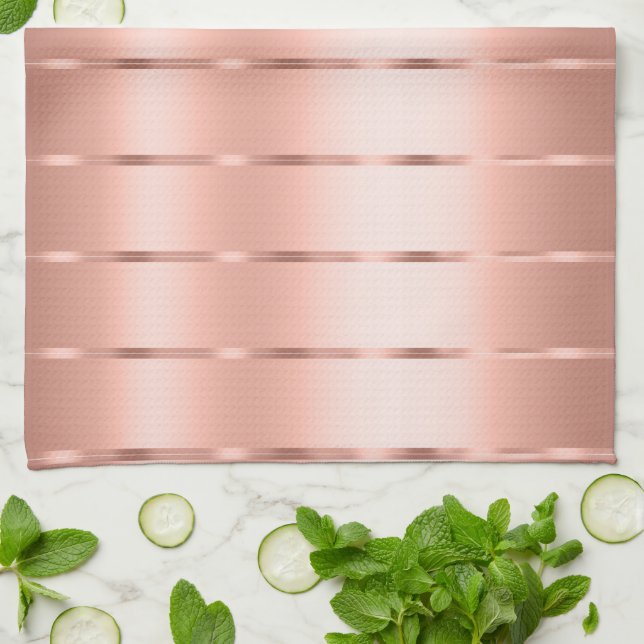 Rose Gold Ribbon Bow Brautparty Geschirrtuch (Gefaltet)