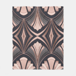 Rose Gold Romance Neo Art Deco Fan Design Fleecedecke