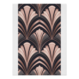 Rose Gold Romance Neo Art Deco Fan Design Poster