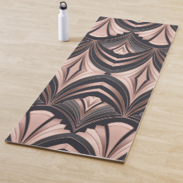 Rose Gold Romance Neo Art Deco Fan Design Yogamatte