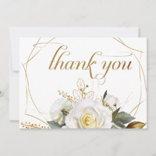 Rose Gold Romantische Blumenhochzeit Dankeskarte