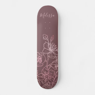 Rose Gold Rosa Blütenrosa Skateboard