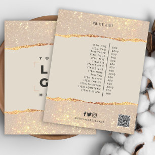 Rose gold Rosa elegante moderne mädchenhafte Preis Flyer
