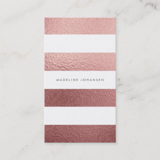 Rose Gold Rosa Fohlen Weiße Streifen Haarstiel Visitenkarte