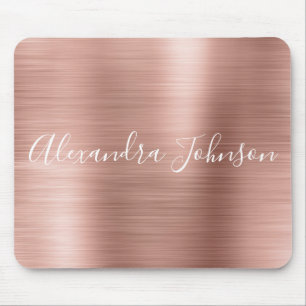Rose Gold - Rosa Foil Moderne Girl Mousepad