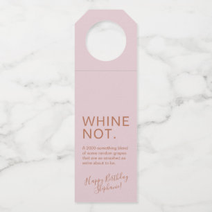 Rose Gold Rosa Geburtstag Funny Custom Wine Label Flaschenanhänger