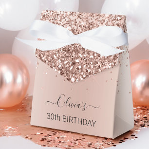 Rose Gold - Rosa Glitzer Geburtstagsparty Geschenkschachtel