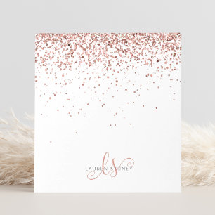 Rose Gold Rosa Glitzer Metal Notizblock