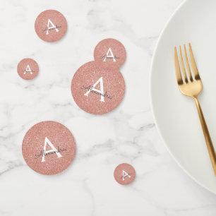 Rose Gold Rosa Glitzer Sparkone Monogramm Konfetti