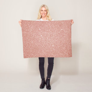 Rose Gold - Rosa Glitzer und Sparkor Fleecedecke
