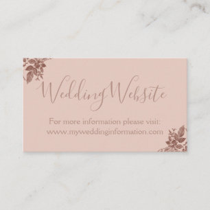 Rose Gold - Rosa Hochzeitswebkarte einfügen Begleitkarte