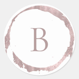 Rose Gold Rosa Imitate Fohlen Glitzer Sparkle Mono Runder Aufkleber