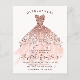 Rose Gold Rosa Kleid QUINCEAÑERA Geburtstag