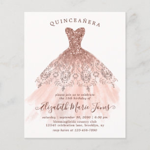Rose Gold Rosa Kleid QUINCEAÑERA Geburtstag