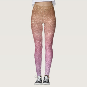 Rose Gold Rosa Lila Sparkasse Leggings