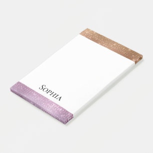 Rose Gold Rosa Lila Sparkasse Post-it Klebezettel