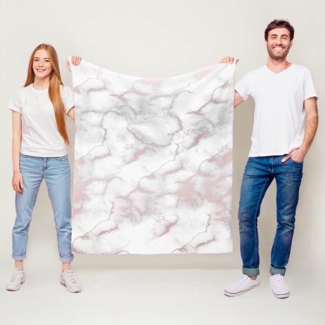 Rose Gold Rosa Marmor Moderne Eleganz Trendy Fleecedecke (Beispiel)