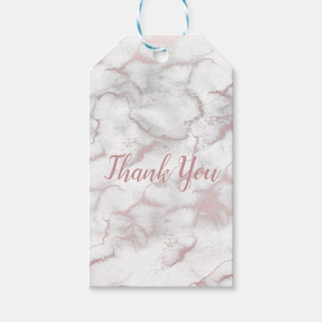 Rose Gold Rosa Marmor Modernes, schicke Party Geschenkanhänger (Vorderseite)