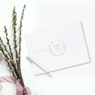 Rose gold Rosa Papel picado Danke Baby Dusche Runder Aufkleber