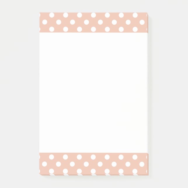 Rose Gold/Rosa-Polka-Punkte Postit Notizblock (Vorderseite)