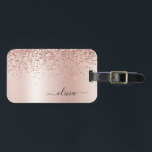 Rose Gold - Rosa Rosa Glitzer Metal Monogramm Name Gepäckanhänger<br><div class="desc">Rose Gold - Schwarz rosa Imitate Folie Glitzer aus metallischem Sparkle mit Monogramm-Namen und Anfangsbeutel oder Gepäckmarke aus gebürstetem Metall. Das macht den perfekten 16 Geburtstag,  Hochzeit,  Brautparty,  Jubiläum,  Babydusche oder Junggeselinnen-Abschied Geschenk für jemanden,  der Lieben glamourösen Luxus und schicke Stile.</div>
