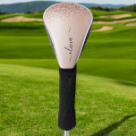 Rose Gold - Rosa Rosa Glitzer Metal Monogramm Name Golf Headcover<br><div class="desc">Rose Gold - Schwarz rosa Imitate Foil Metallic Sparkle Glitzer gebürstete Metal Monogram Name Golf Driver Cover. Das macht den perfekten 16 Geburtstag,  Hochzeit,  Brautparty,  Jubiläum,  Babydusche oder Junggeselinnen-Abschied Geschenk für jemanden,  der Lieben glamourösen Luxus und schicke Stile.</div>