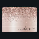 Rose Gold - Rosa Rosa Glitzer Metal Monogramm Name iPad Pro Cover<br><div class="desc">Rose Gold - Schwarz rosa Imitate Foil metallic Sparkle Glitzer gebürstete Metal Monogram Name Laptop Case. Das macht den perfekten 16 Geburtstag,  Hochzeit,  Brautparty,  Jubiläum,  Babydusche oder Junggeselinnen-Abschied Geschenk für jemanden,  der Lieben glamourösen Luxus und schicke Stile.</div>