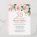 Rose Gold Rosa Rosa Rosa 30. Geburtstagsfoil Einla Folieneinladung<br><div class="desc">Hübscher 30. Geburtstag Einladungen im Kleinen Bayleigh Store!</div>