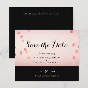 Rose Gold Rosa Schwarzer Glitzer Foil Look WEDING