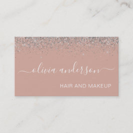 Rose Gold Rosa Silberfarben Glitzer Haarfärbemitte Visitenkarte