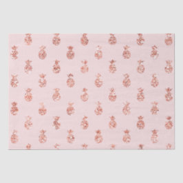 Rose Gold Rosa Tropischer Glitzer Ananas Seidenpapier