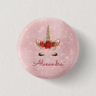 Rose Gold Rosa Weihnachtscreme Button