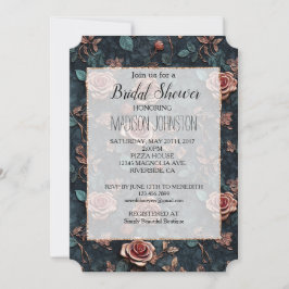 Rose Gold Rose Einladung