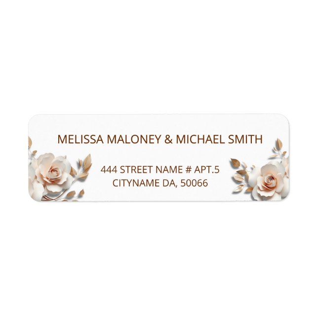 Rose Gold Röte Pink 3D Floral  (Vorne)