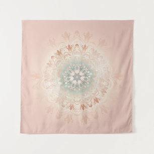 Rose Gold Rouge Floral Mandala Wandteppich