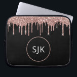 Rose Gold Roush Rosa Glitzer Sparkone Monogramm Laptopschutzhülle<br><div class="desc">Blush Pink - Rose Gold und Black Imitats Glitzer und sparkle Elegant Mit Monogramm Initials Case. Dieser Fall kann so angepasst werden,  dass er Ihren Anfangs- und Vornamen enthält.</div>