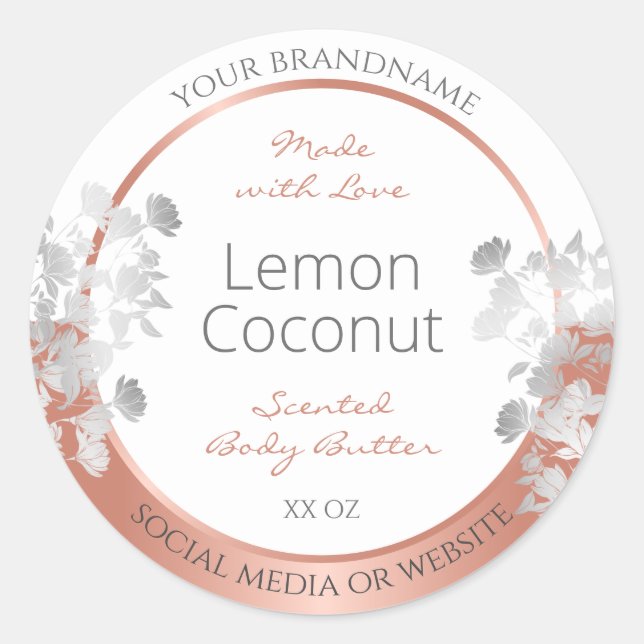 Rose Gold Runder Aufkleber (Vorderseite)