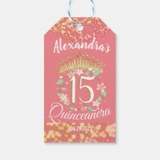 Rose Gold Rustikale Quinceañera Spanischer Gefalle Geschenkanhänger