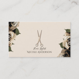 Rose Gold Salon Haarschneider Glamour Rosen Visitenkarte