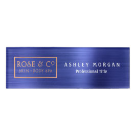Rose Gold Sapphire Cobalt Blauer Brandname Weiß Namenschild