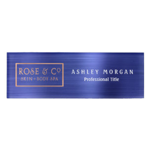 Rose Gold Sapphire Cobalt Blauer Brandname Weiß Namenschild